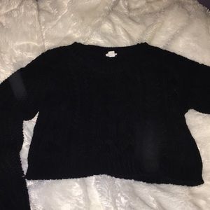 Black crop sweater